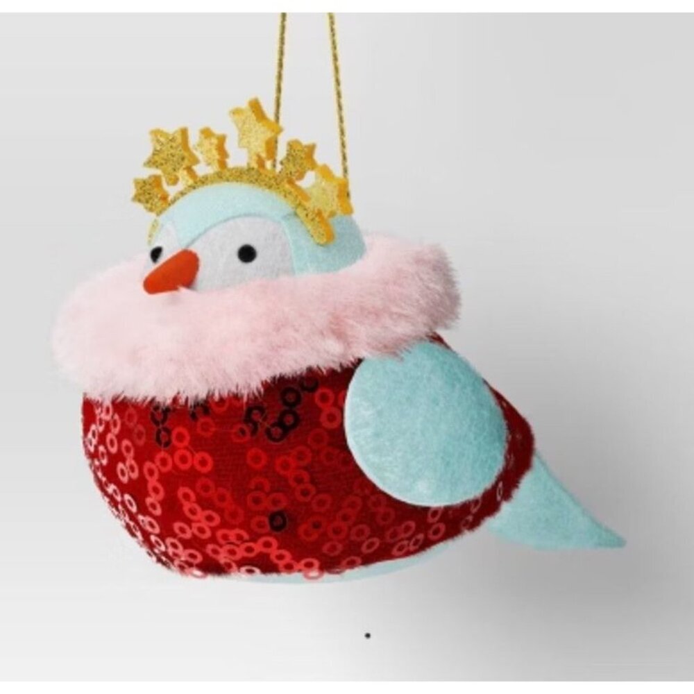 Christmas Fabric Festive Party Featherly Friends™ Tiara Ornament Wondershop™